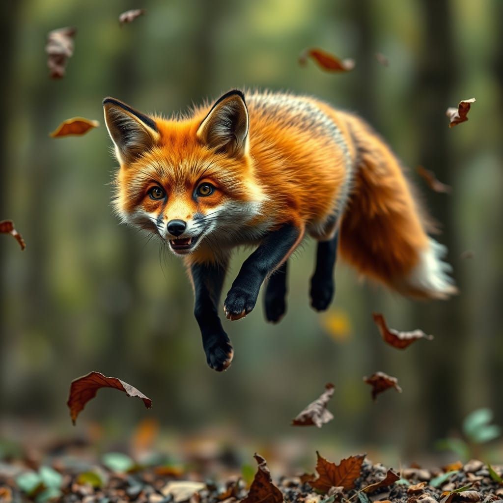 surprised fox suddenly loses gravity  by @Pseudonym