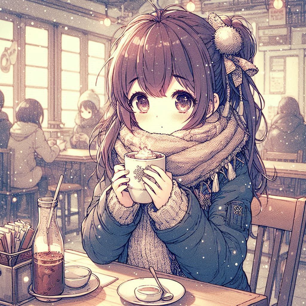 In the coffee shop in winter
