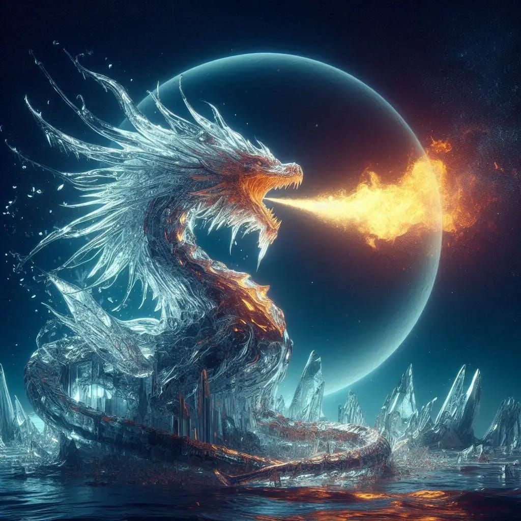 Ice sculpture dragon