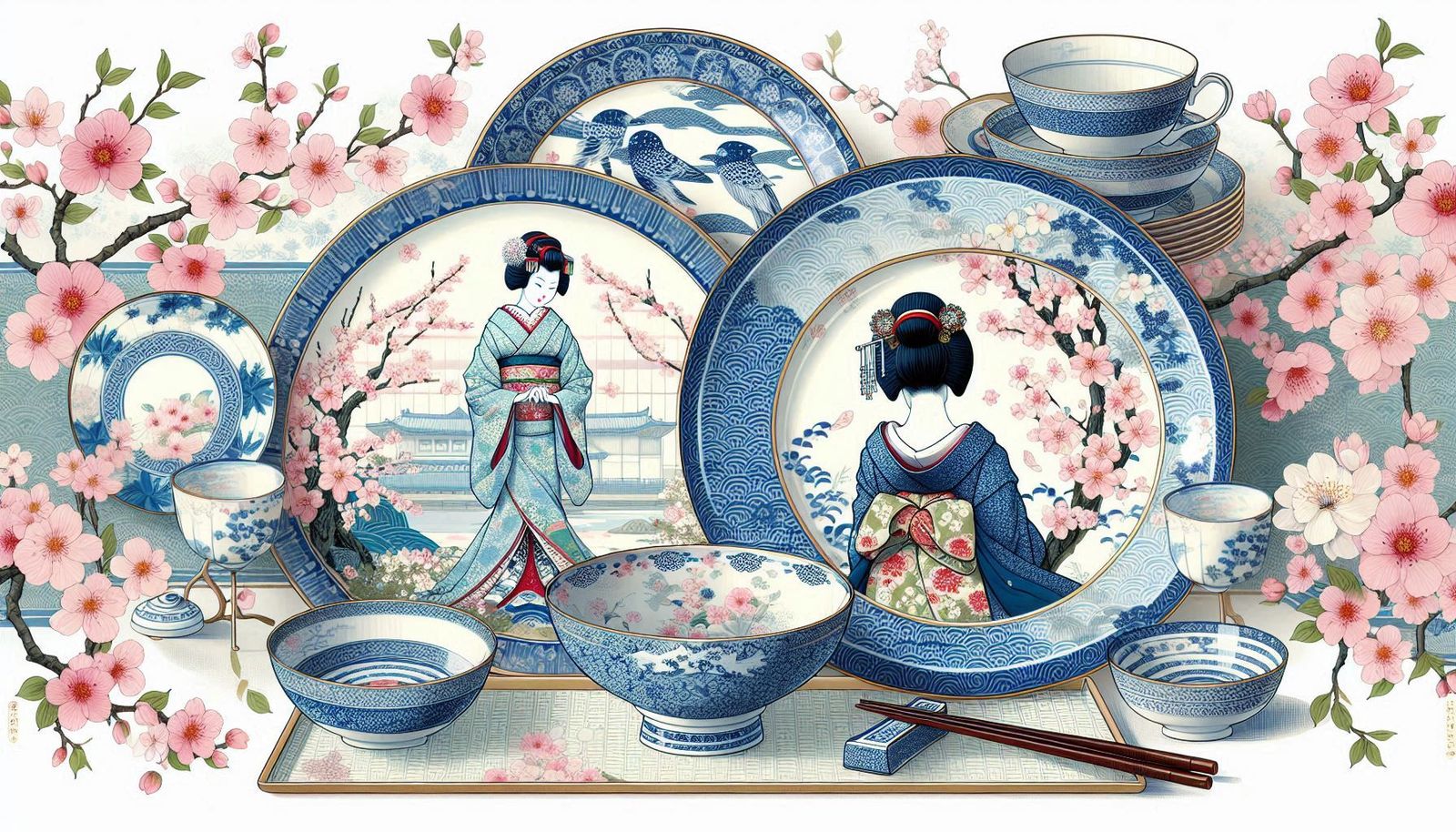 Geisha dinner set