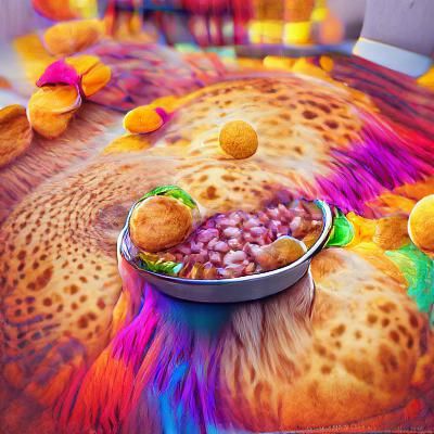 Chole bhature indian dish 8k resolution ambient occlusion ar...