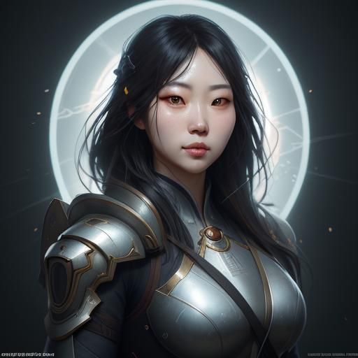 Korean Girl Portrait in Hyperdetailed Style