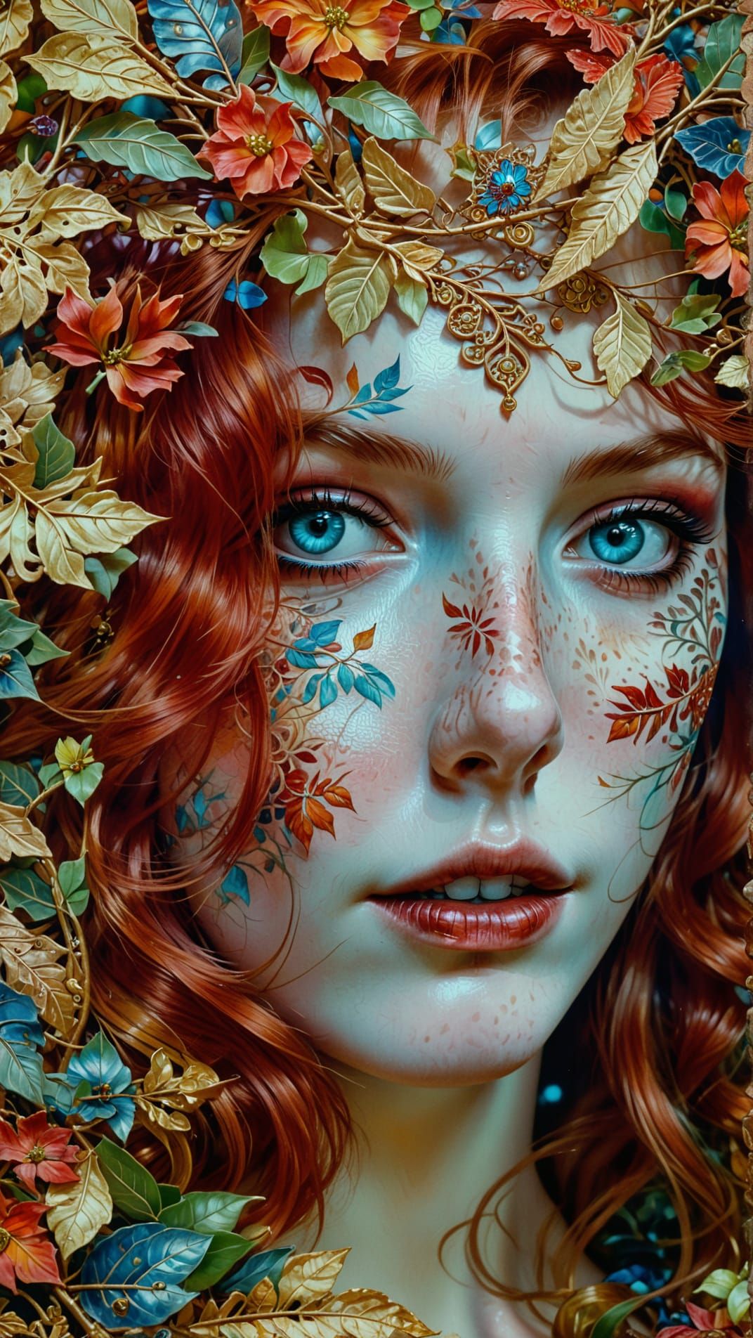 Autumn Fall Paper Collage Art