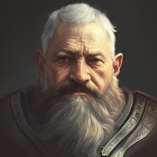 Bearded Old Man Wearing Plate Armor - Ai Generated Artwork - Nightcafe 