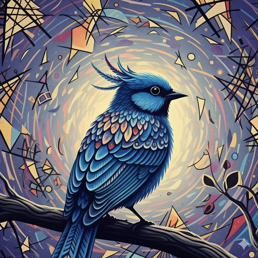 A solitary blue bird