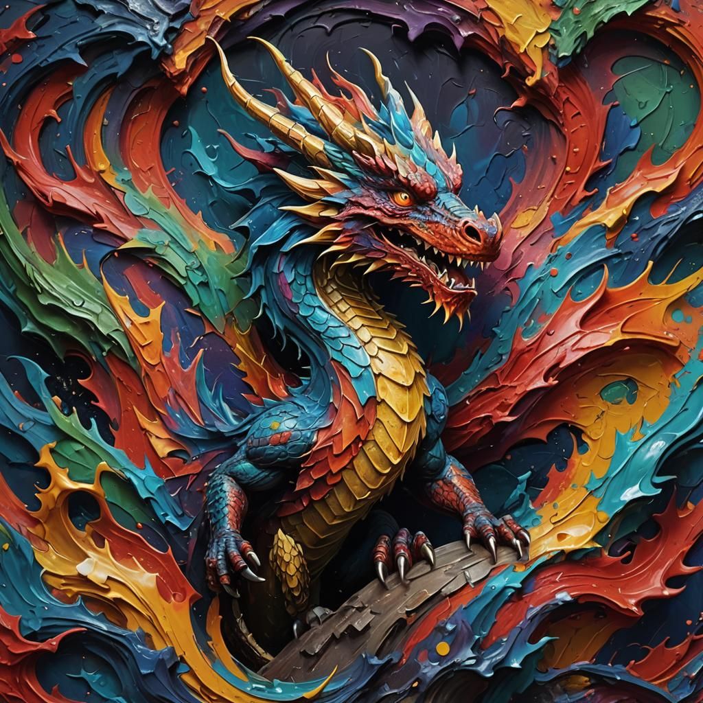 Impasto Dragon  by @i_C_Flyingpigs