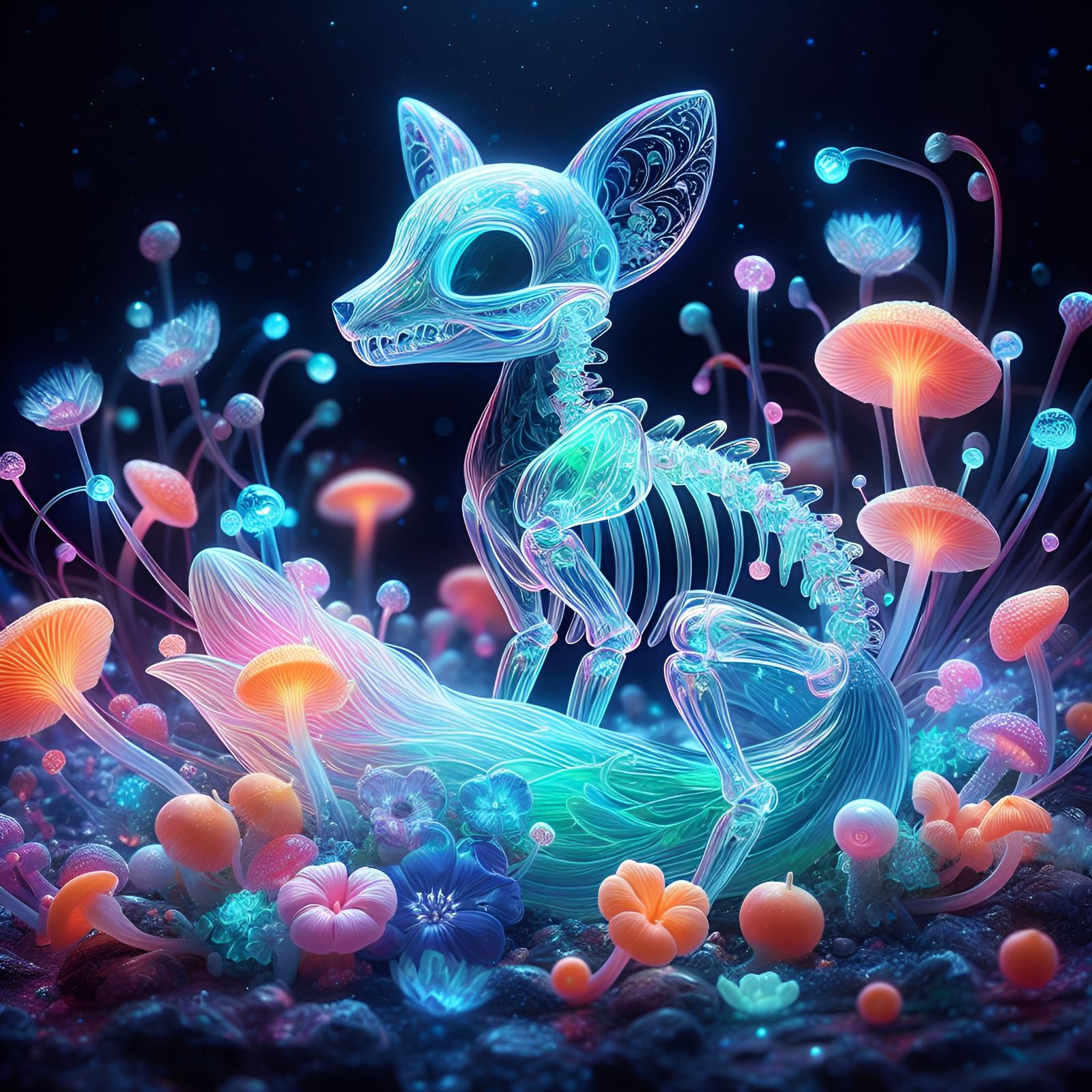 crystal skeleton fox