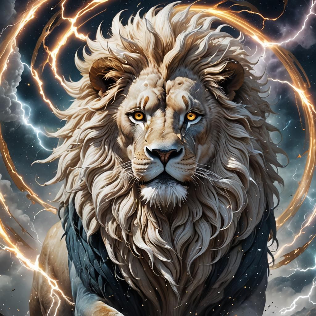 Lion (Storm) - AI Generated Artwork - NightCafe Creator