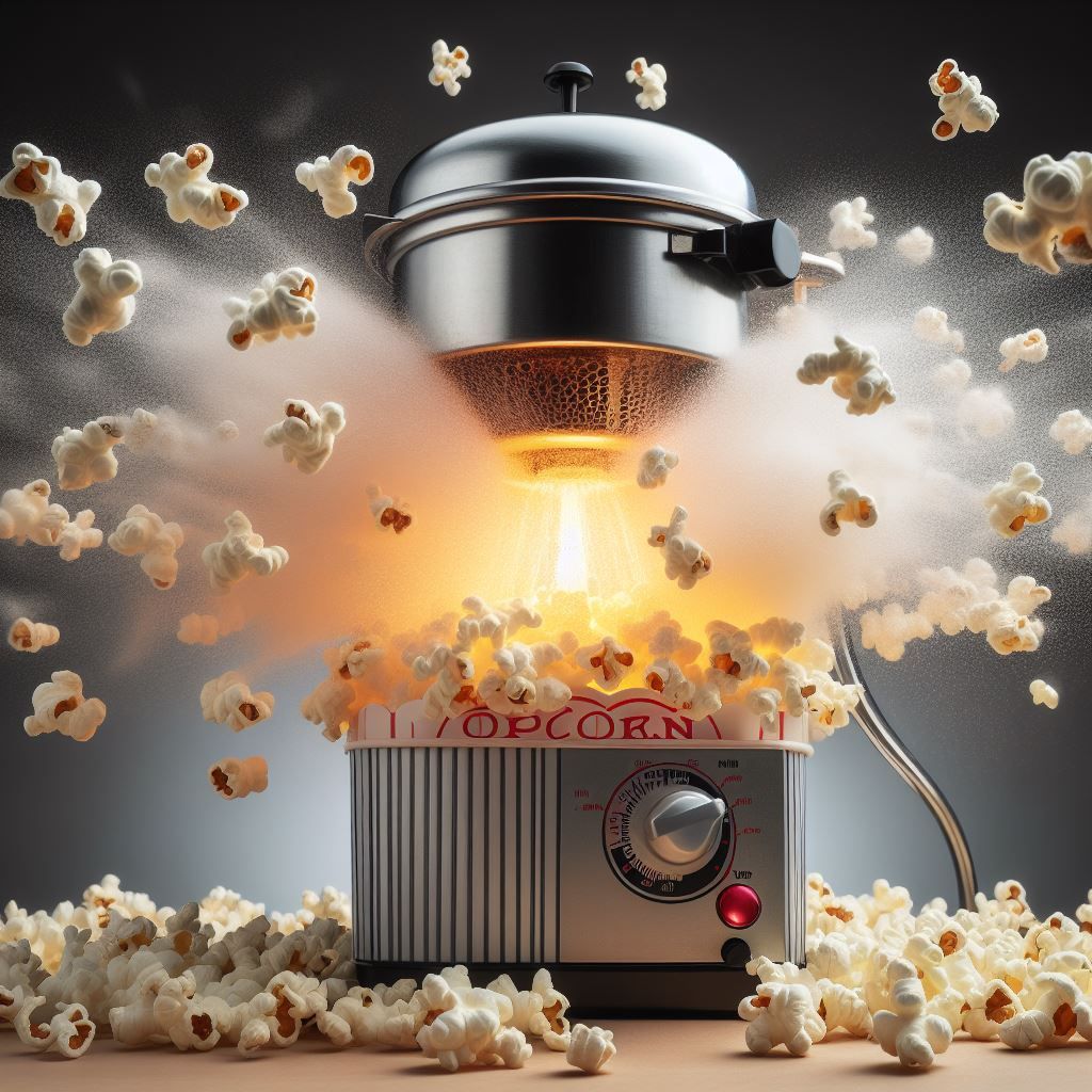 Trying out my new laser-powered popcorn maker