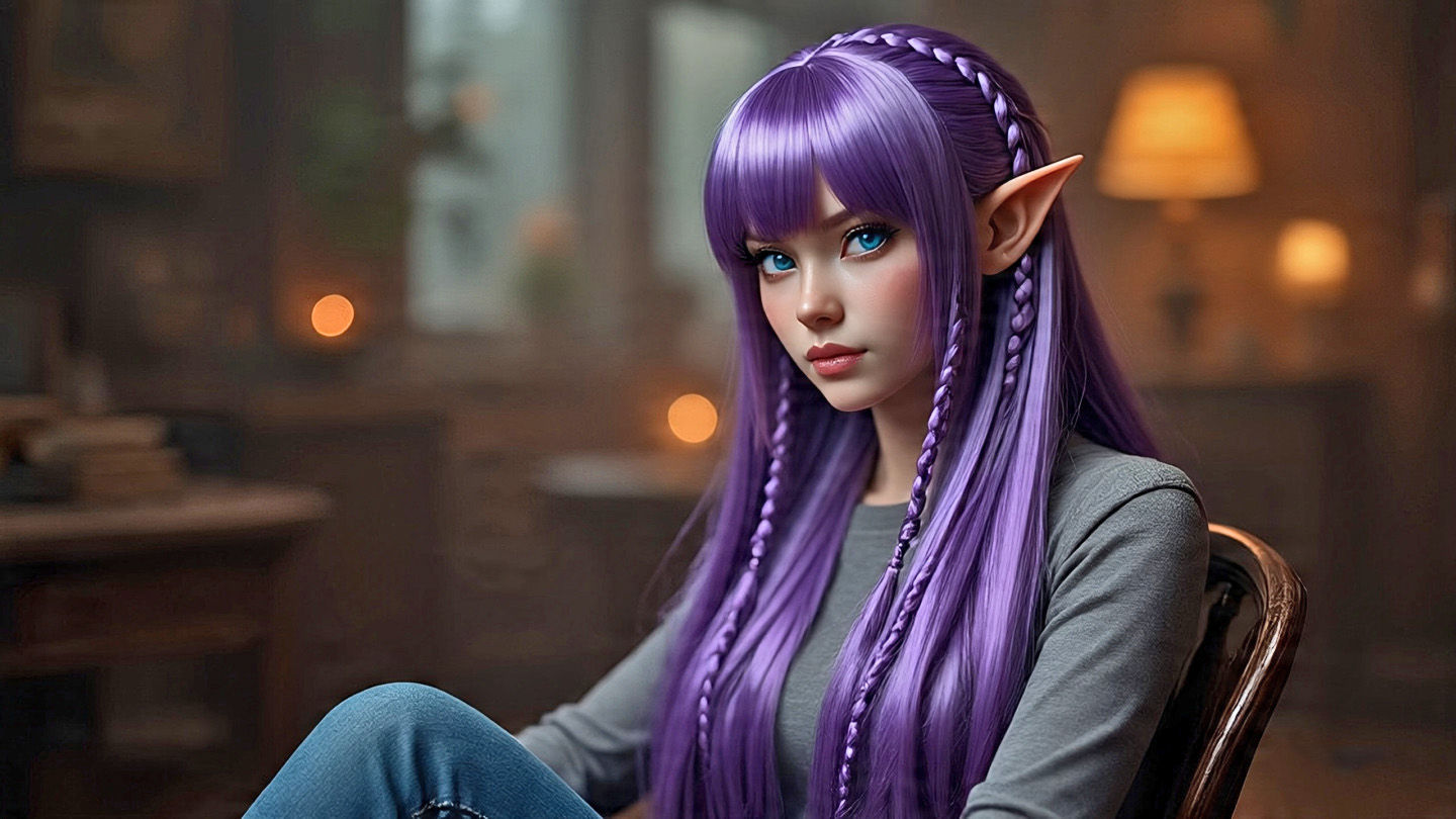 Purple Elf at Home