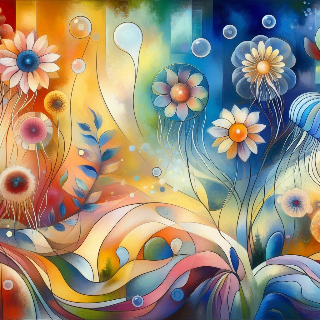 Flowers and jellyfish