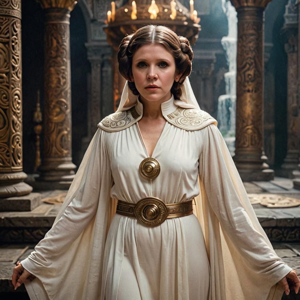 Carrie Fisher as a white mage