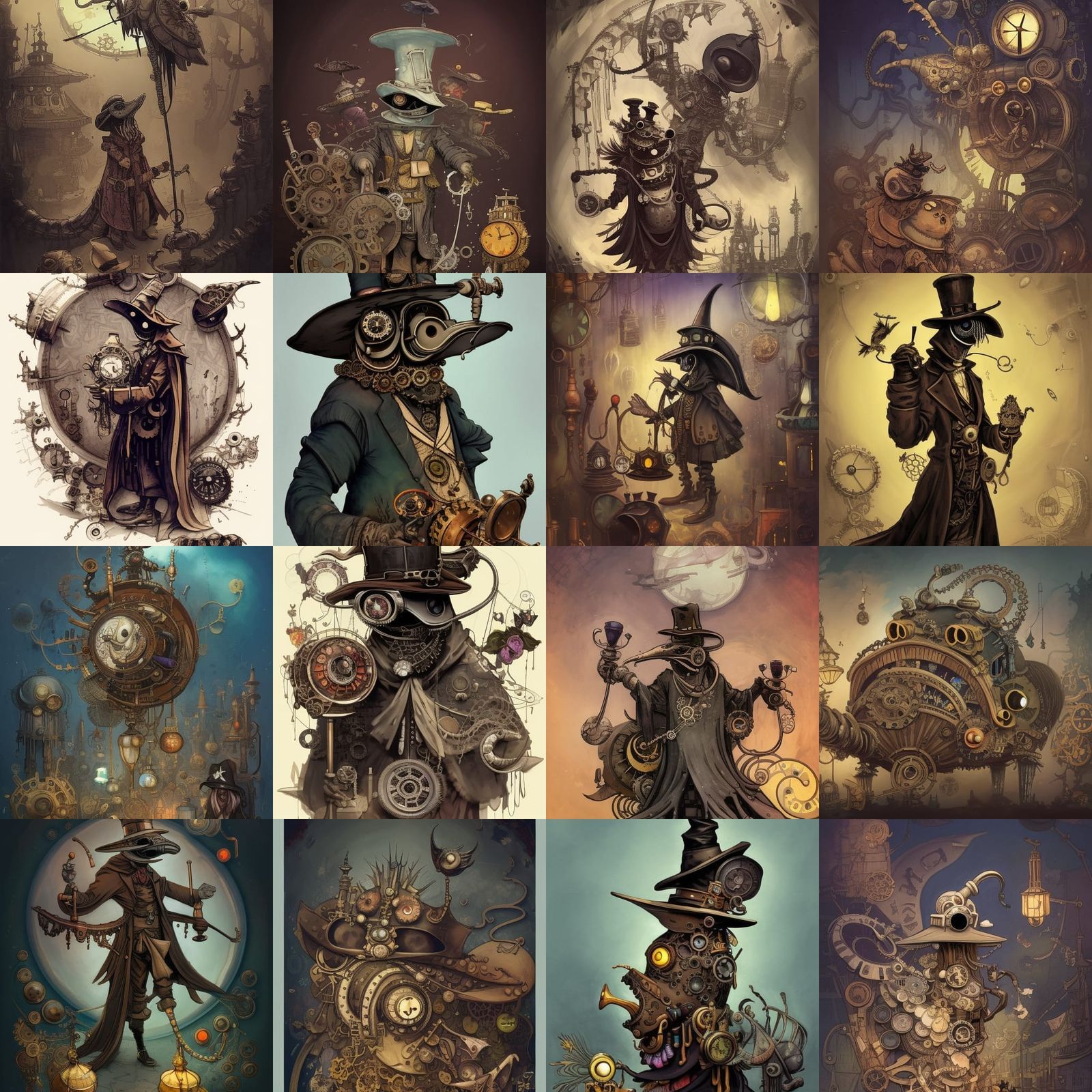 Steampunk plague doctor world Artwork by Brian Kesinger, Ant...