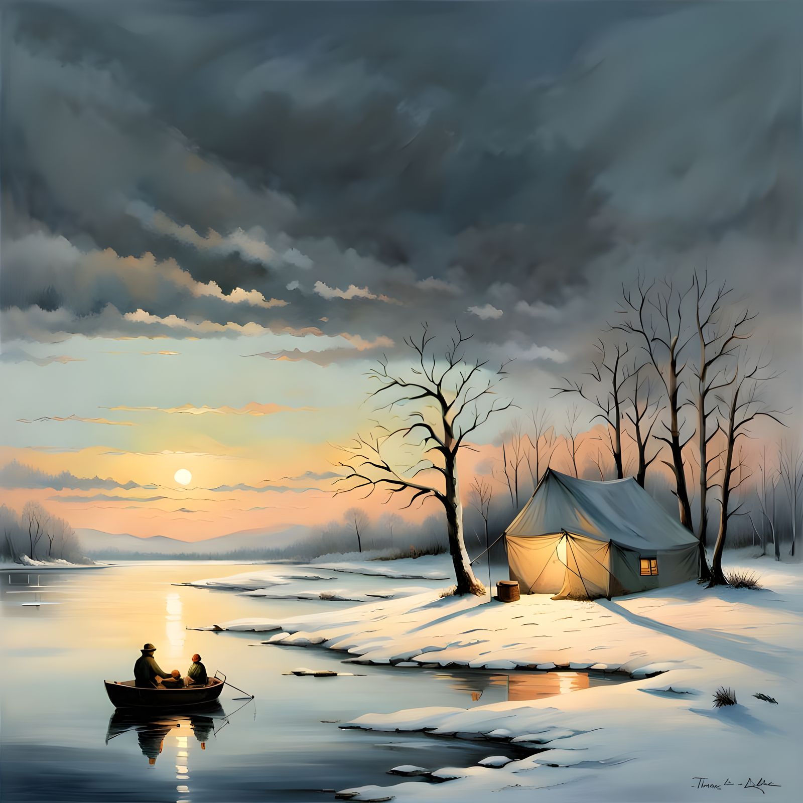Winter Dawn Camping  by @Crafter5280