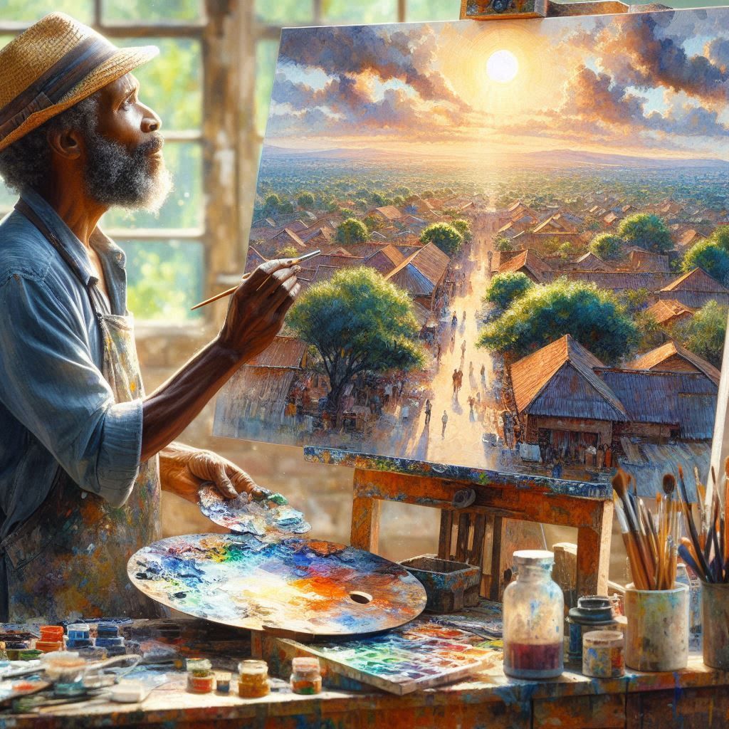 The artist in full creation