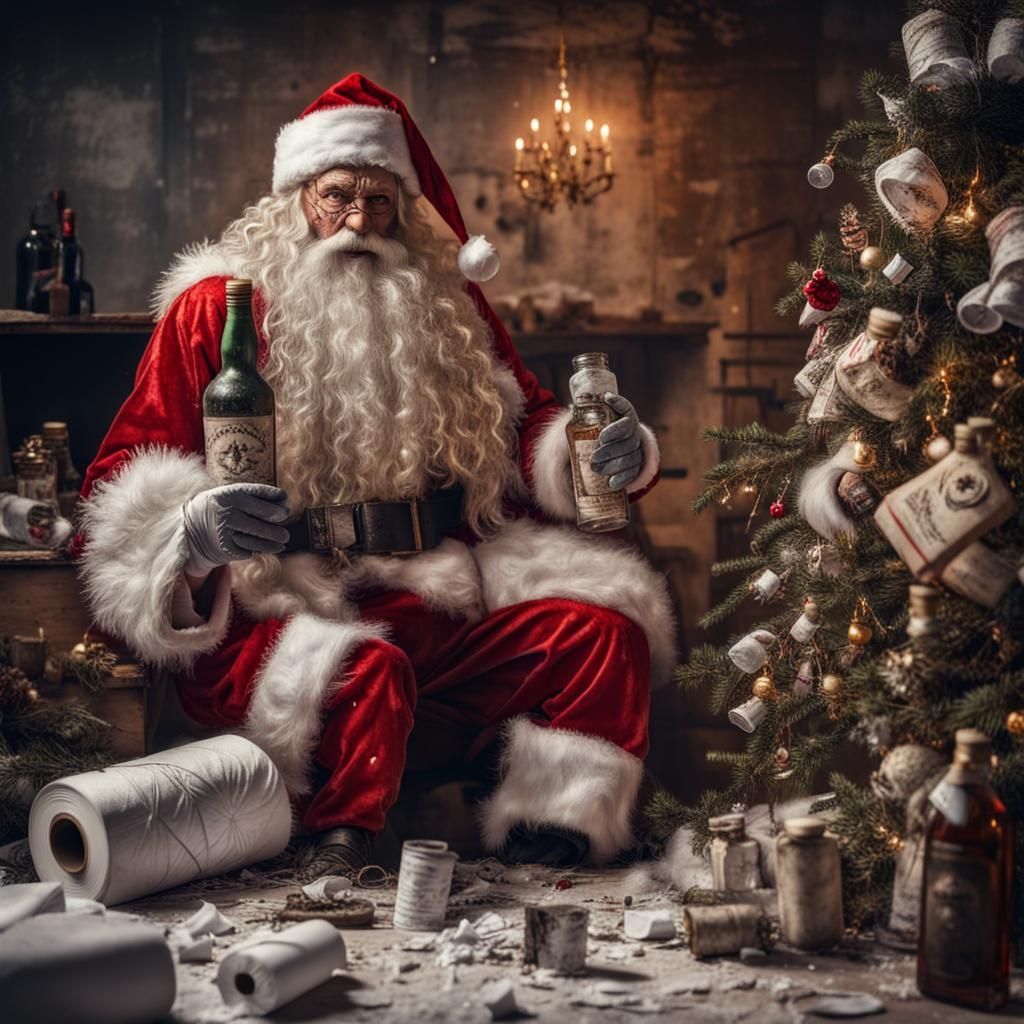 Bad Santa Celebration - AI Generated Artwork - NightCafe Creator