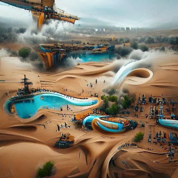 Huge Water Park in Sahara Desert