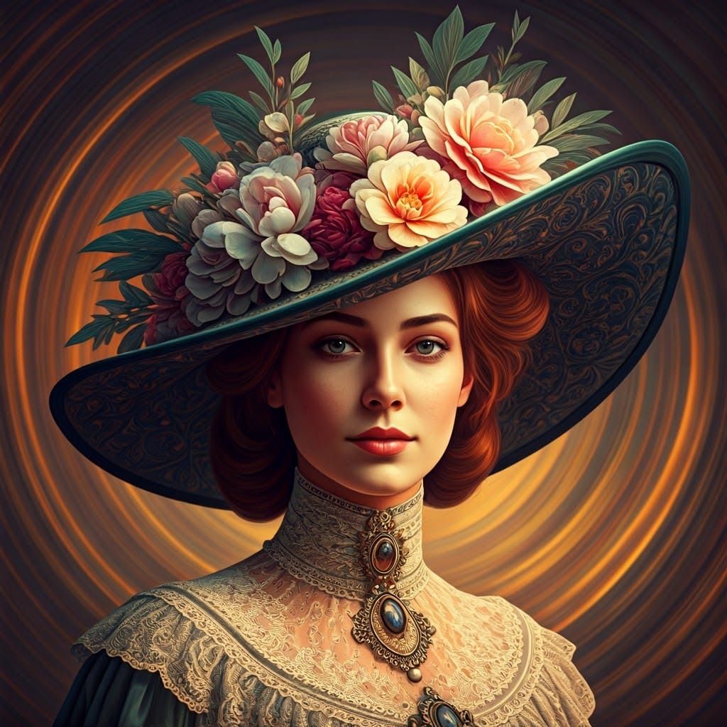 Floral hat with a Victorian flair  by @Josetta