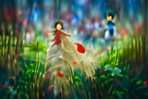 Passion flowing away with the wind bokeh Studio Ghibli
