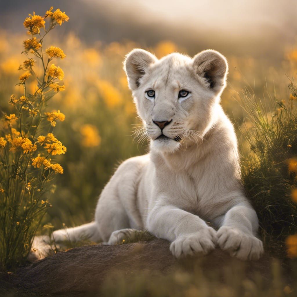 Lion in Flowers