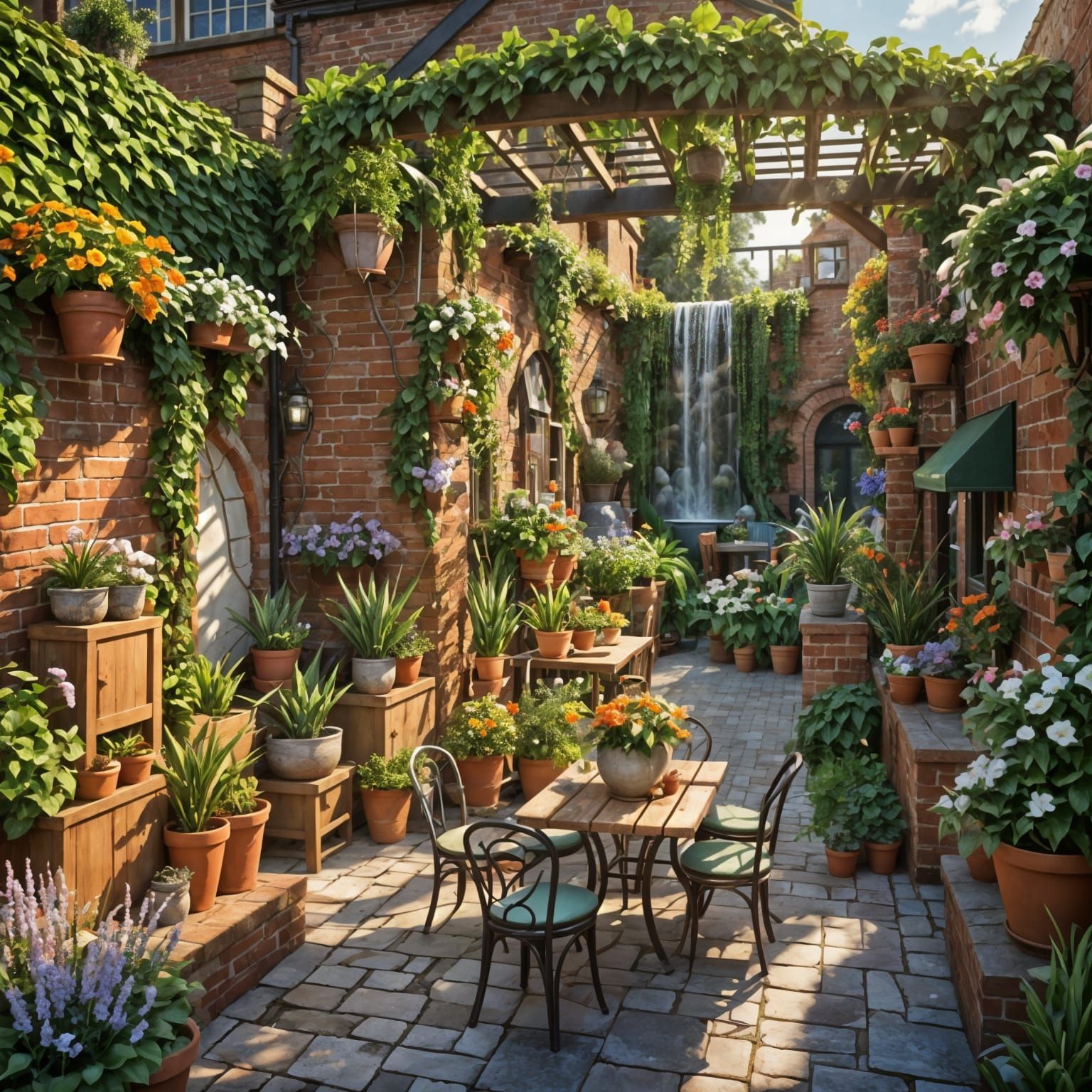 Summer courtyard   by @RedPixie