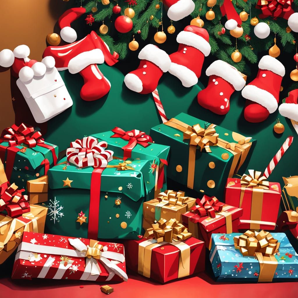 Jolly Holiday Scene in Vibrant Colors