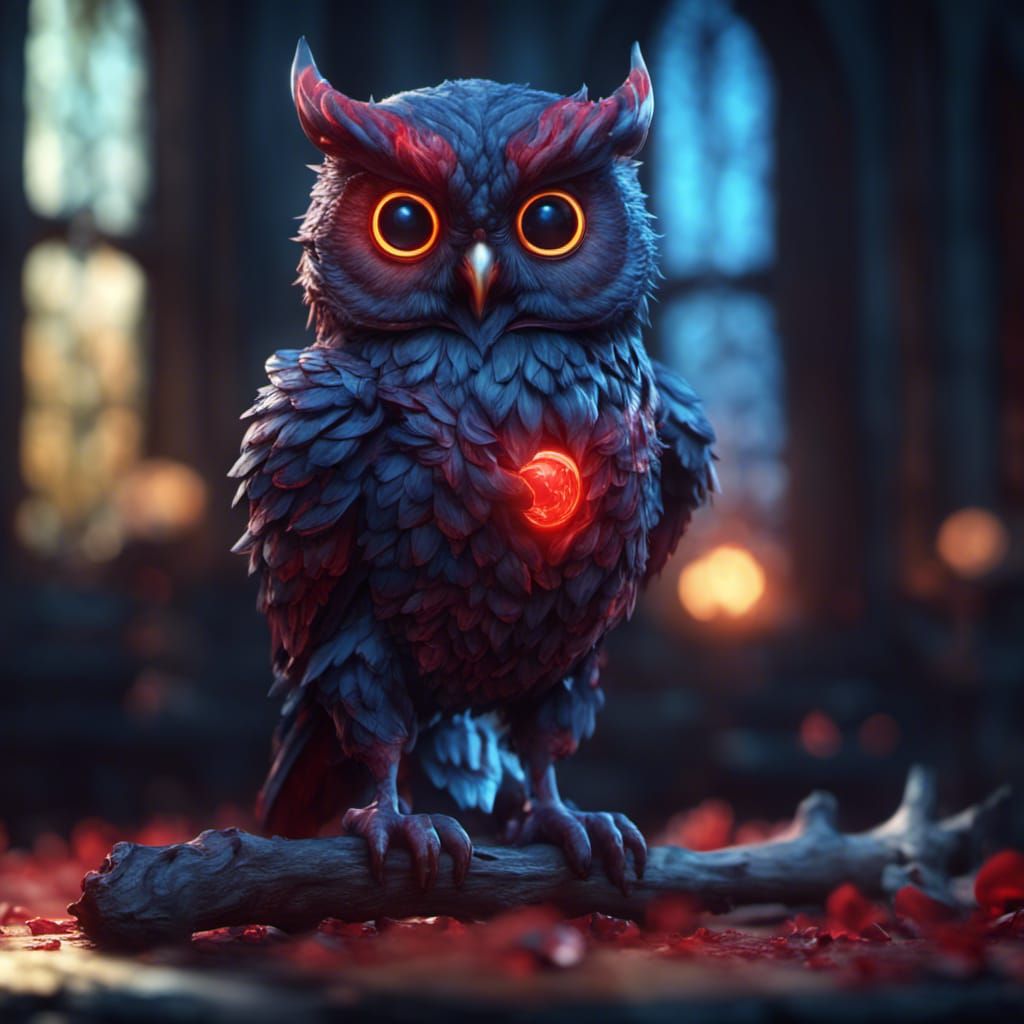 Devil Owl - AI Generated Artwork - NightCafe Creator