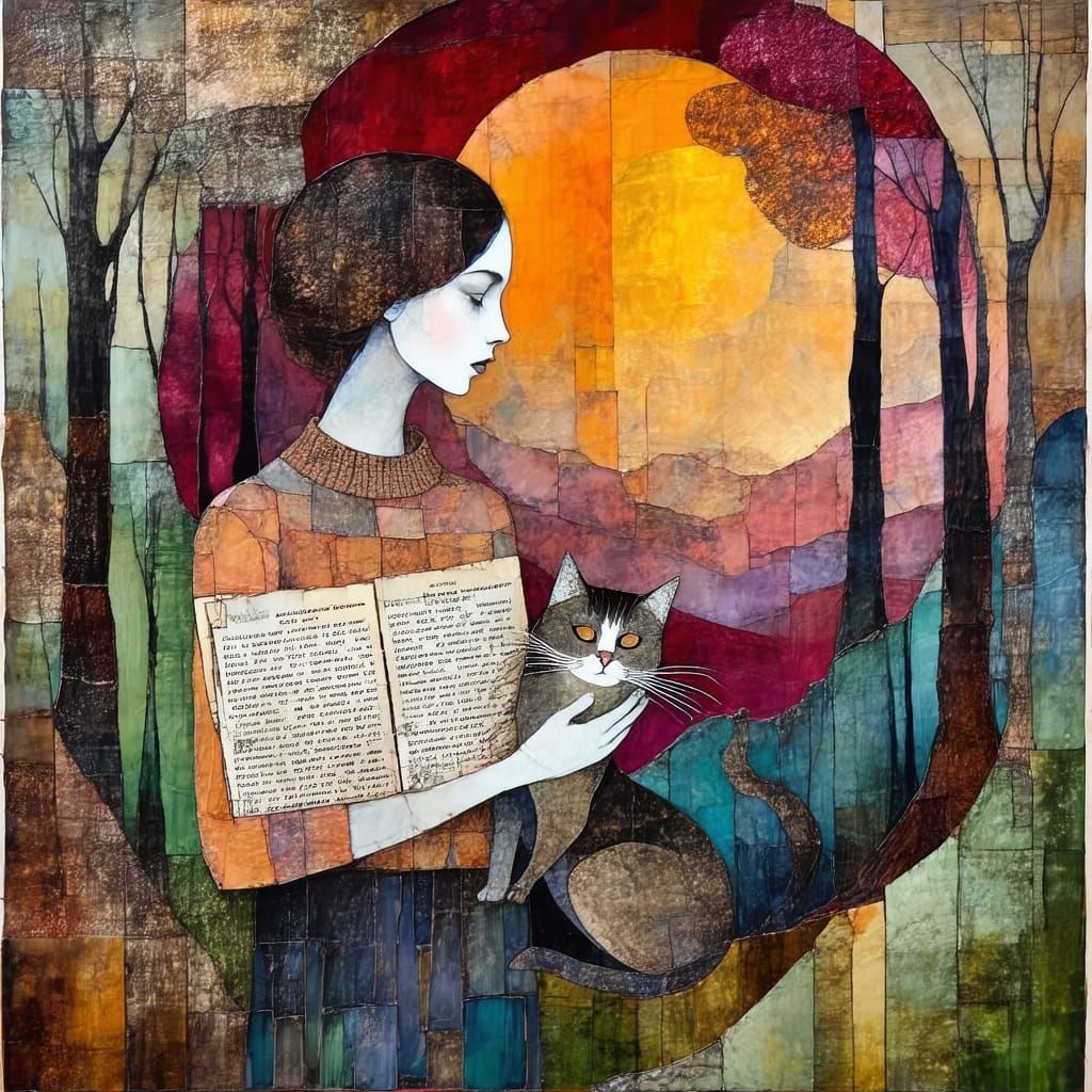 A cat and a book. 🤍