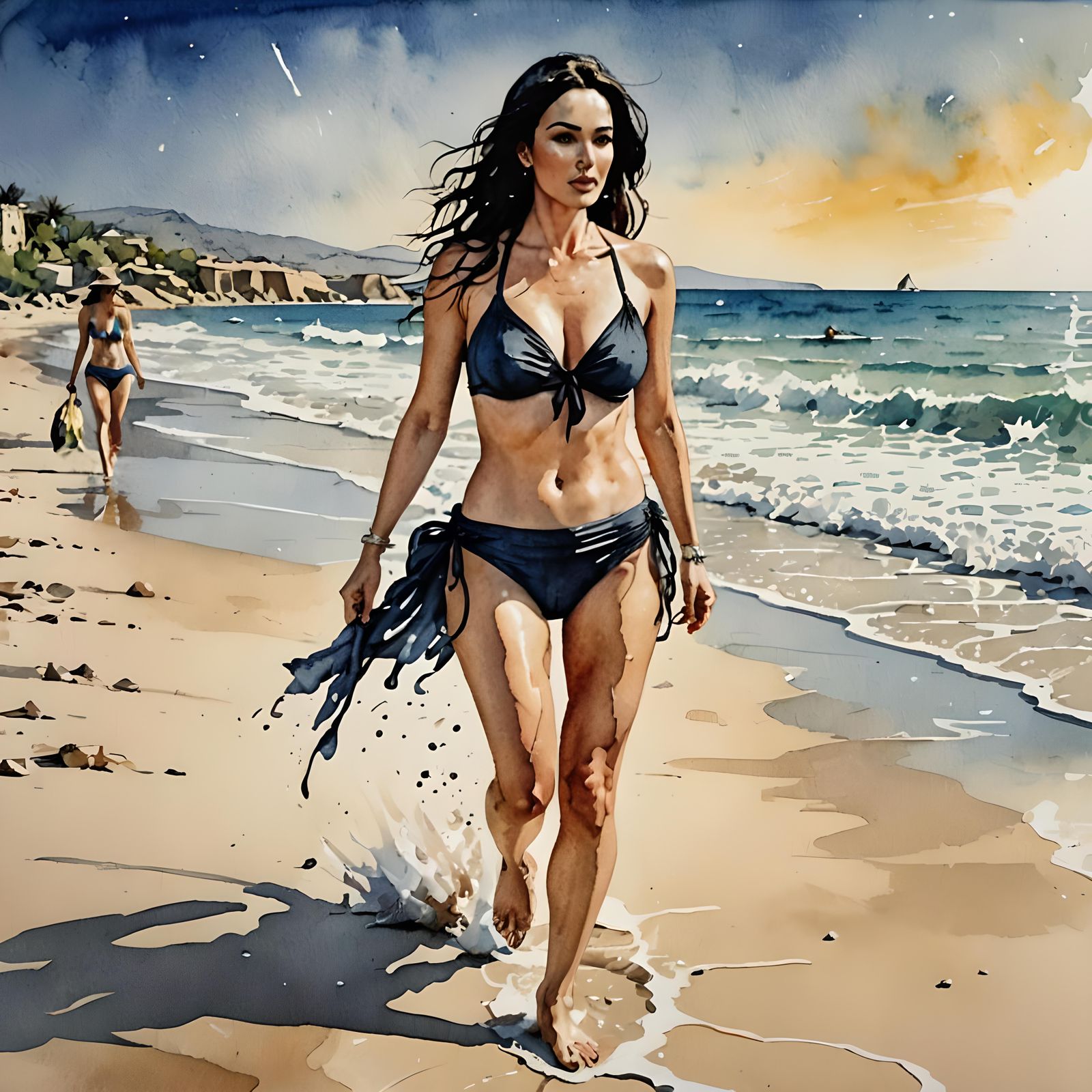 Beautiful Monica Bellucci on the beach - AI Generated Artwork - NightCafe  Creator