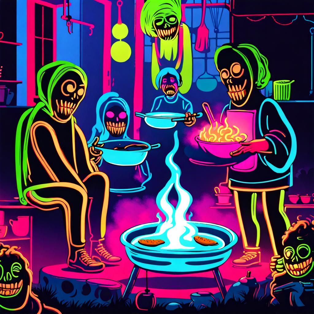 Neon people... - AI Generated Artwork - NightCafe Creator