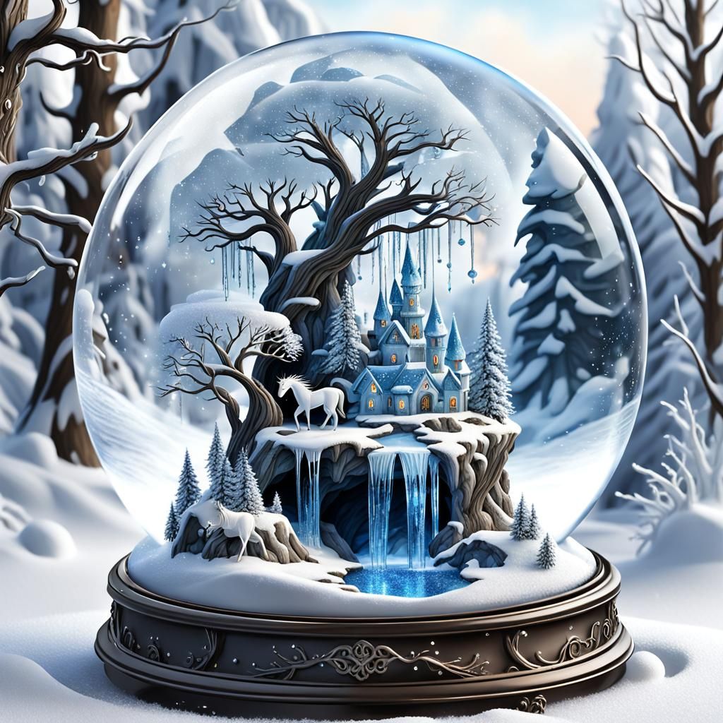 Winter inside a snow globe  by @Pavel