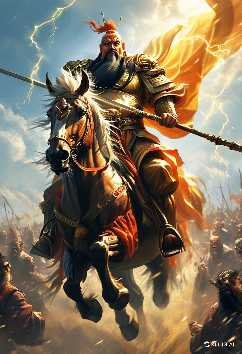 The Chinese general Guan Yu was riding his horse