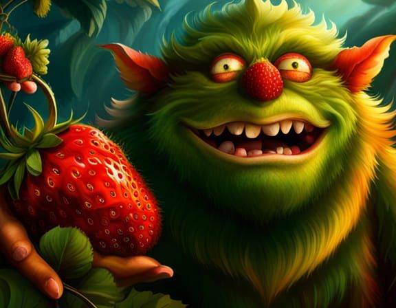 The Strawberry troll.............Be careful what you pick!  by @Feral