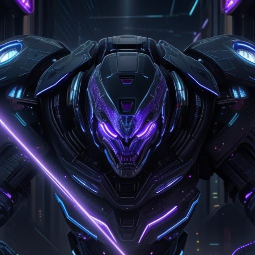 Alien vs Robot Concept Art in Gritty City