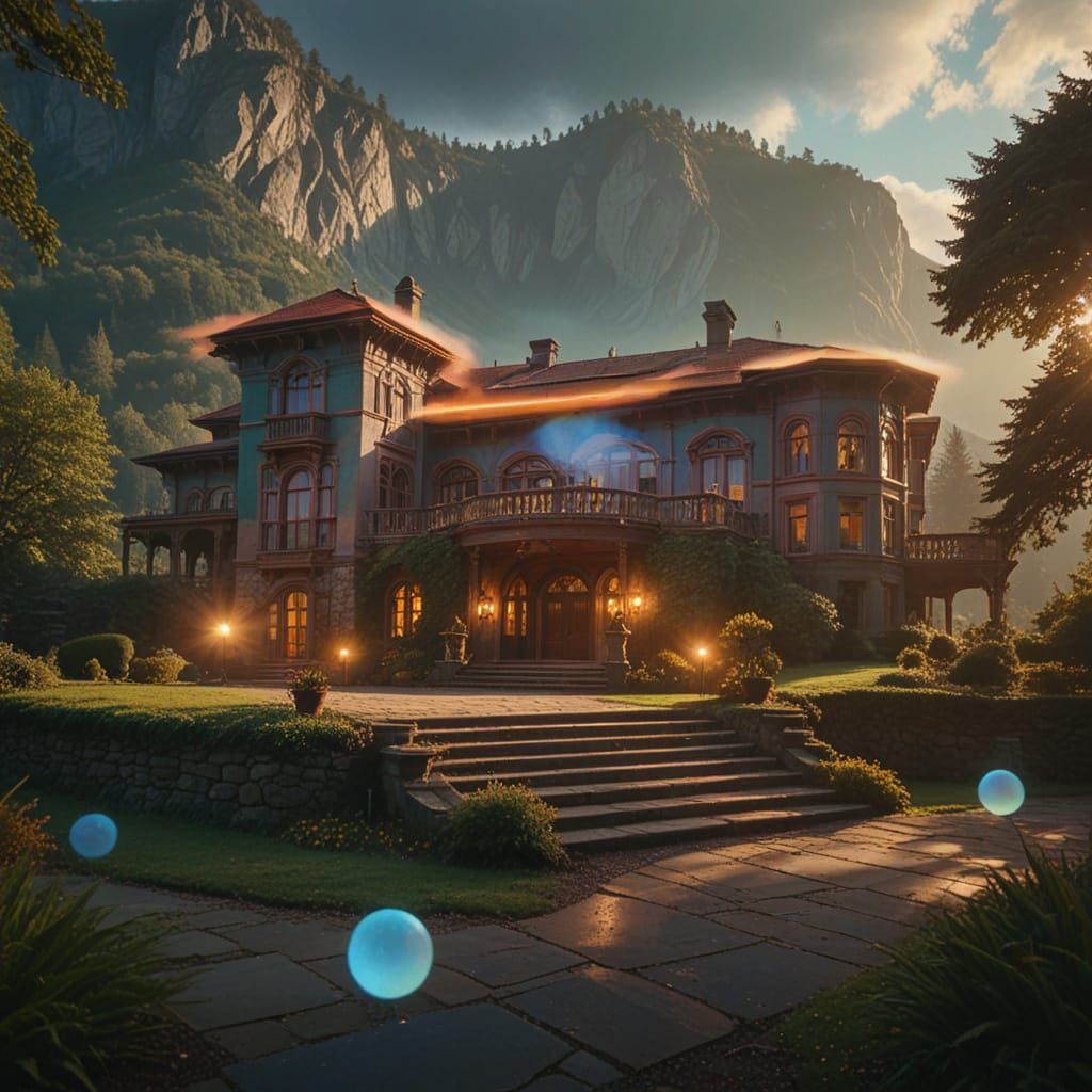 Magical Wizard's Mountain Victorian mansion