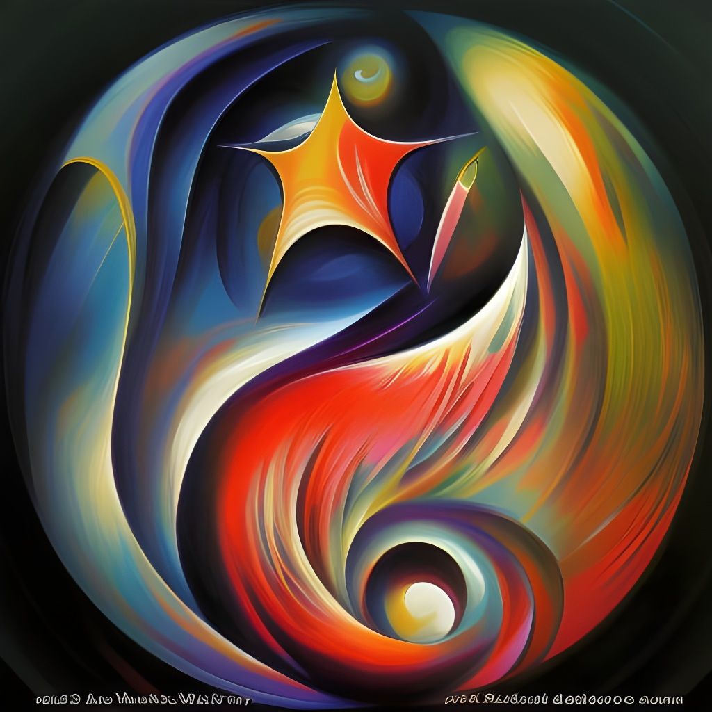 Abstract space rainbow Yin Yang.