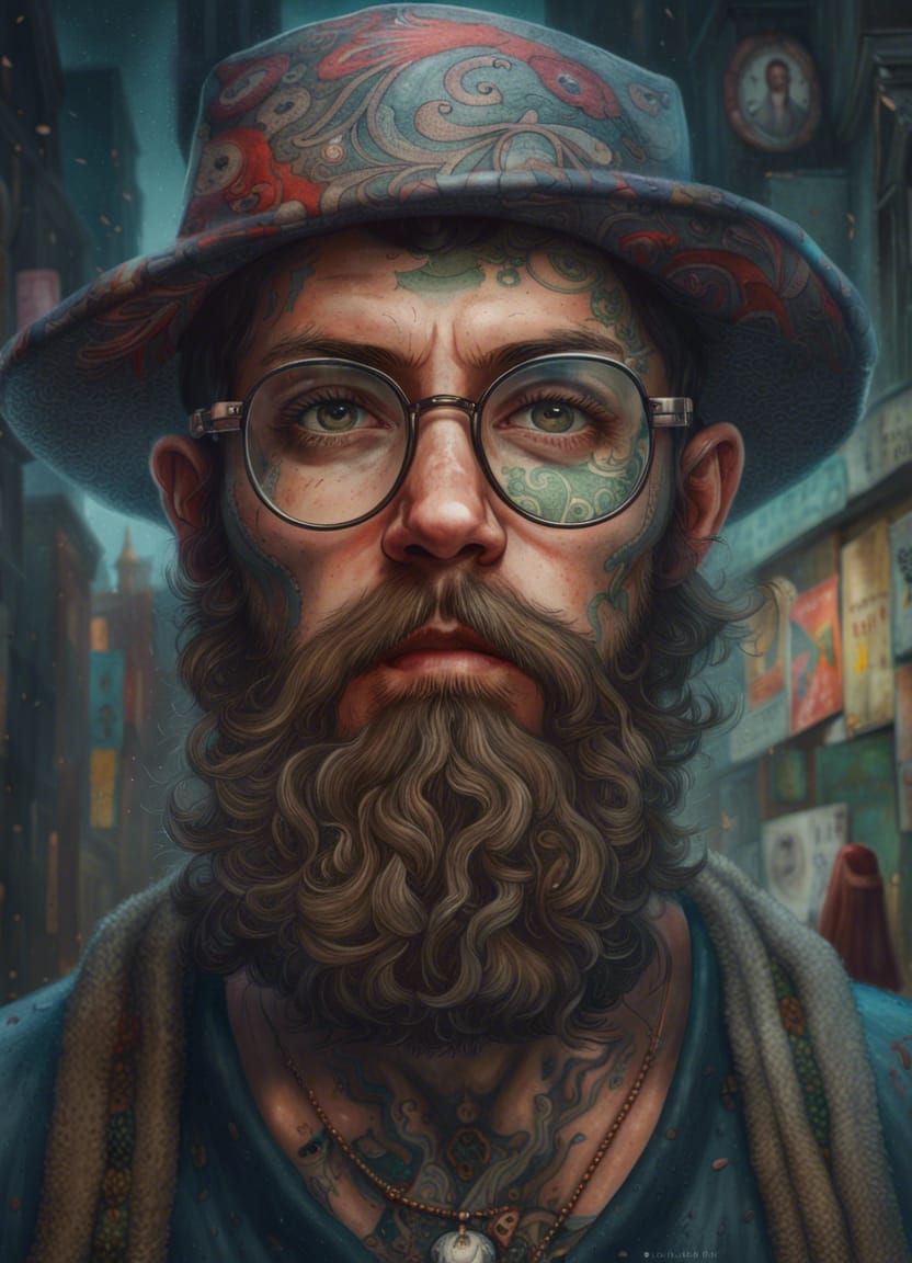 Tattooed hipster  by @DeeB