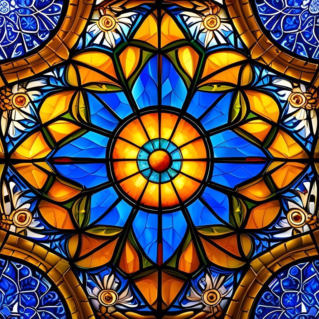 Stained Glass Compass - AI Generated Artwork - NightCafe Creator