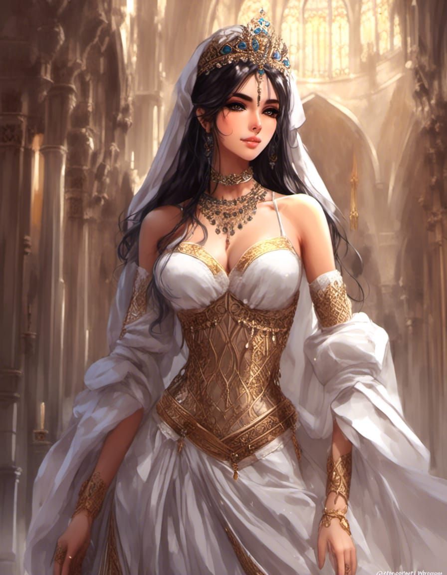 Anime Portrait of Beautiful Arab Princess