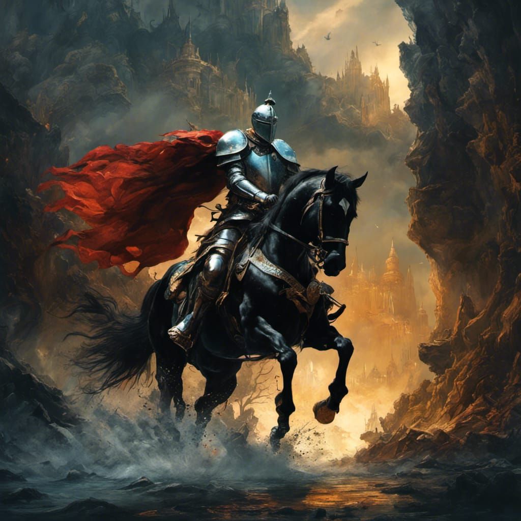 A Knight on horseback riding into battle - AI Generated Artwork ...