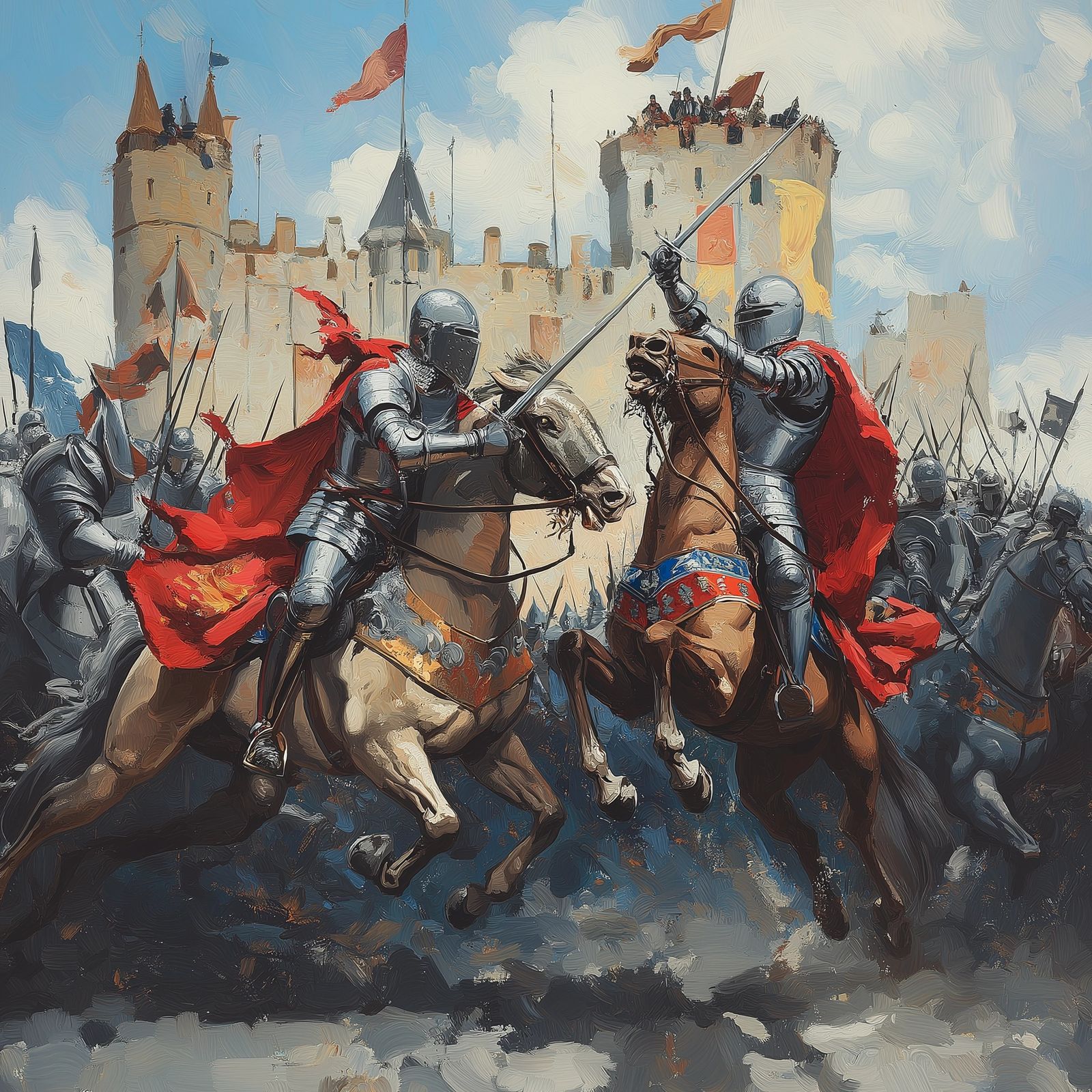 Heroic knights clash on the battlefield