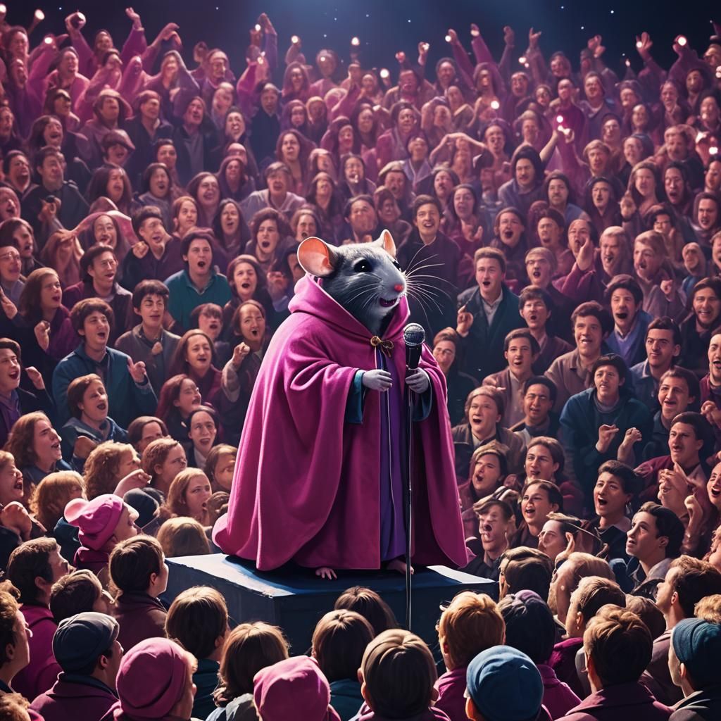 Mouse Singer in Pink Cloak: Fantasy Concert