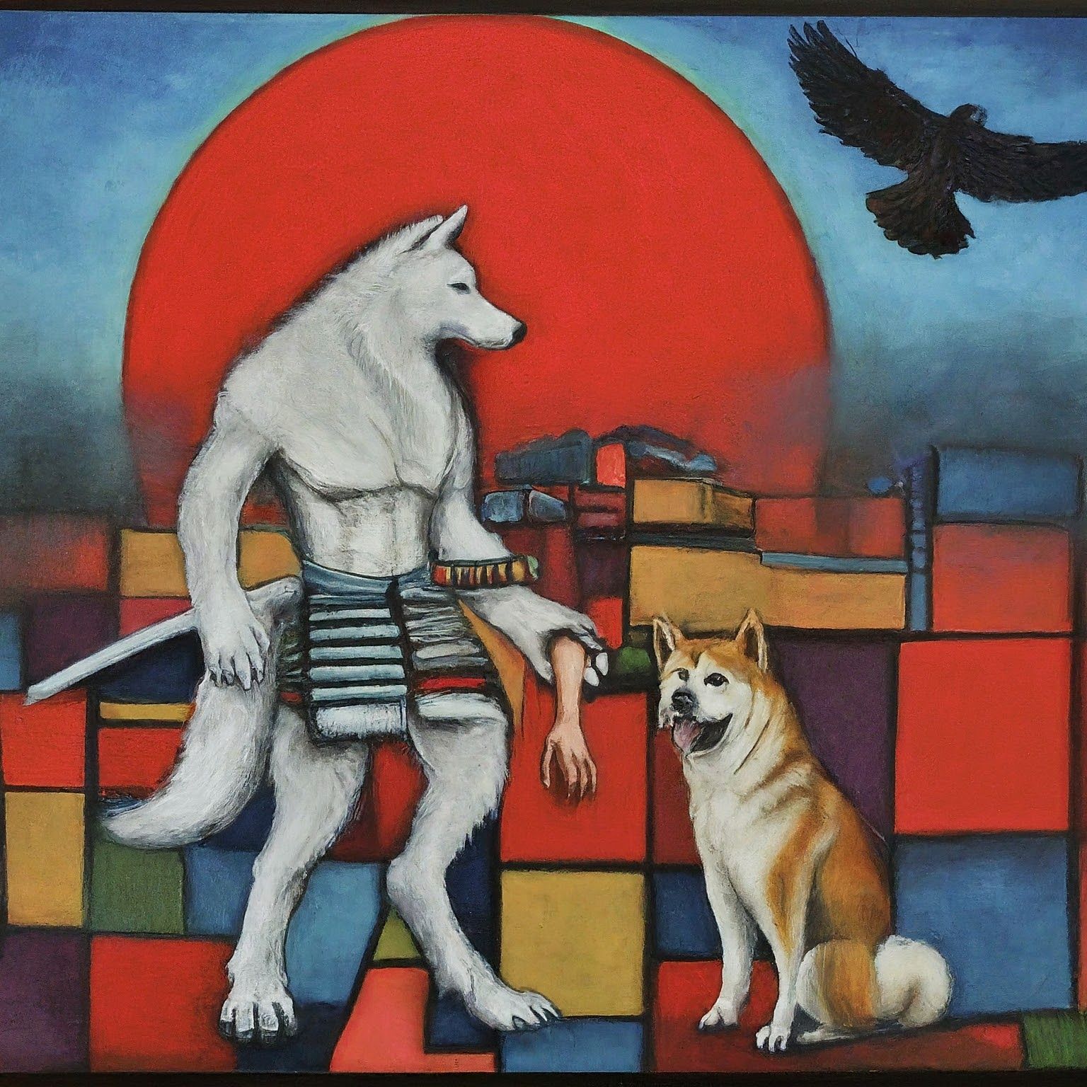 werewolf samurai and Japanese akita