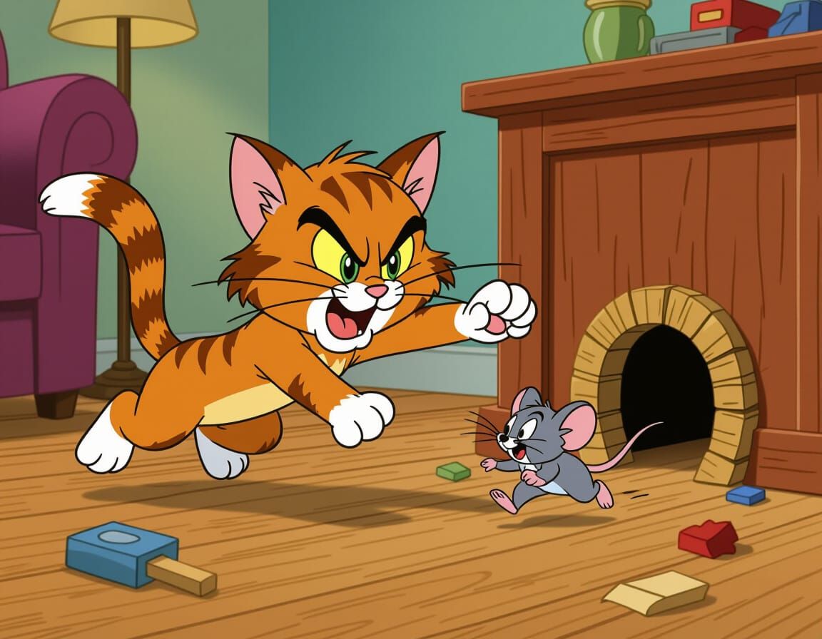 Cat & Mouse Chase  by @HeftyHill