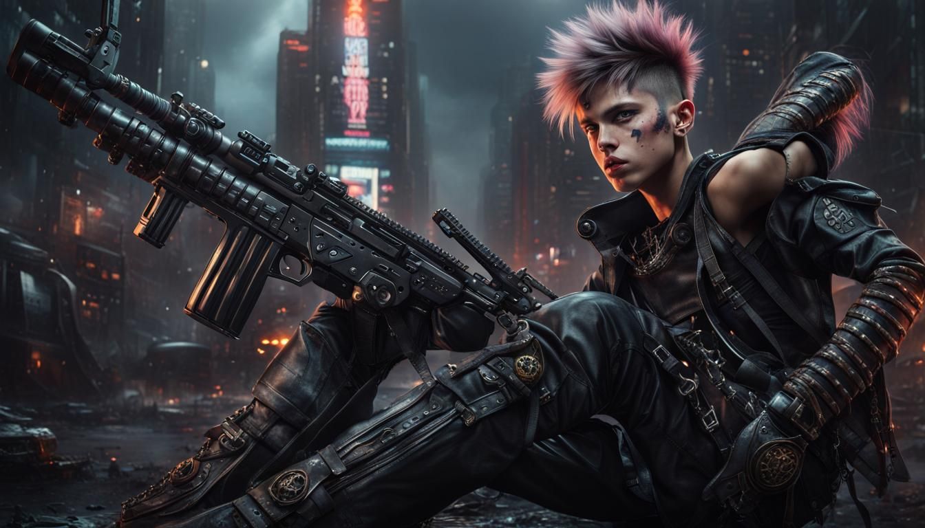 Punk warrior boy