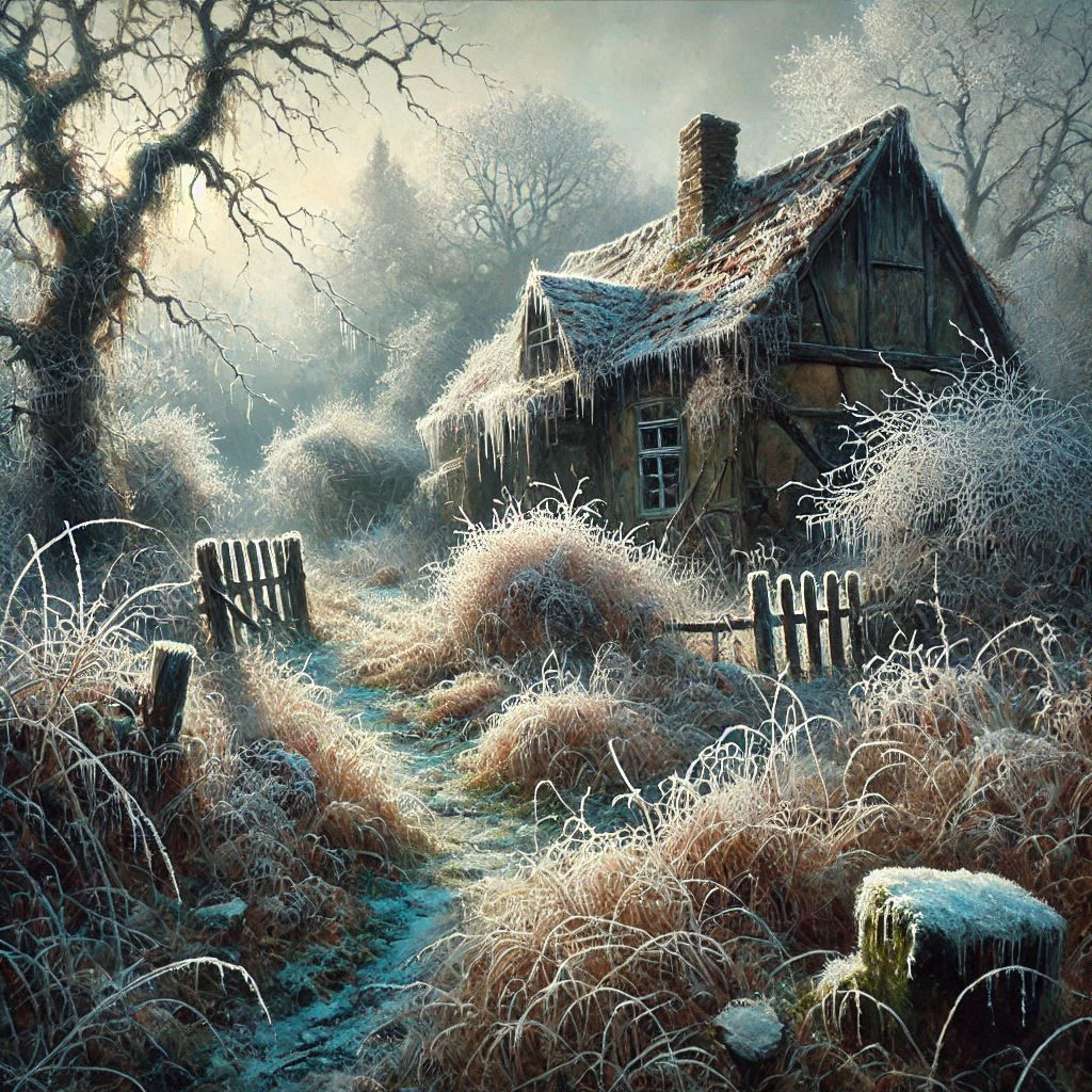 A mystical, snow-covered landscape