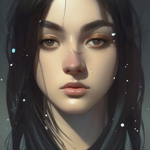 Young woman with black hair, black eyes
<br><br>