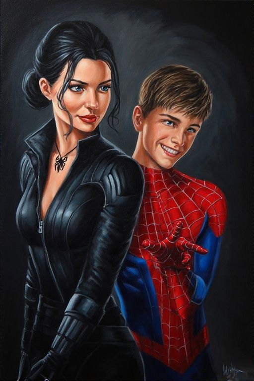 Spider boy and his girl