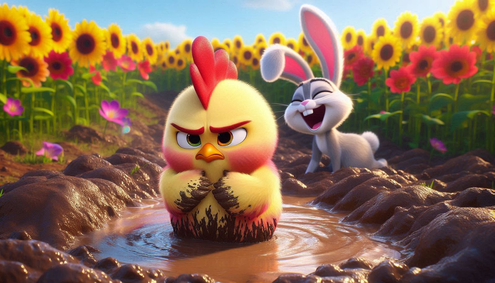 Grumpy Chick - Laughing Bunny