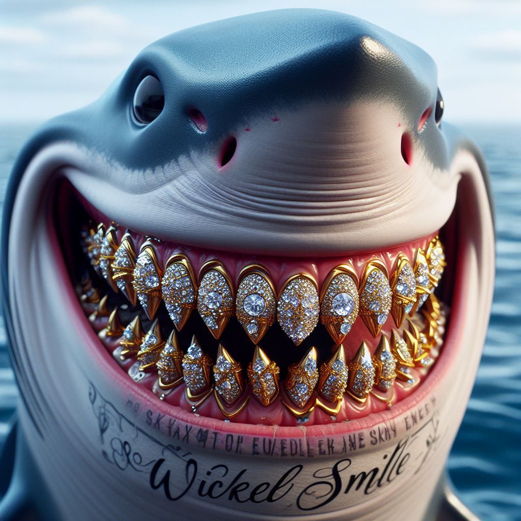 Shark Iced Out Grillz - AI Generated Artwork - NightCafe Creator